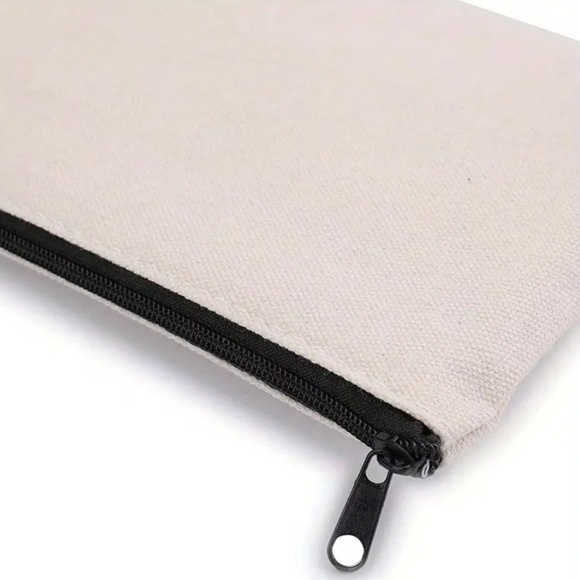 NEW SMALL CANVAS ZIPPER POUCH, COSMETIC BAG, MERRY & BRIGHT CHRISTMAS ELVES - Picture 6 of 6